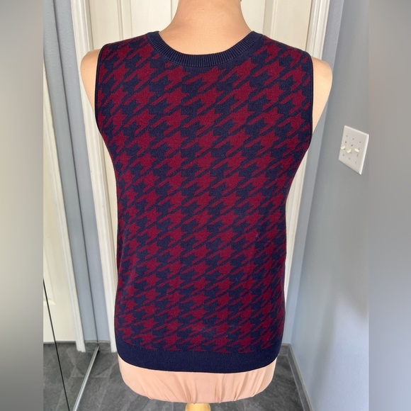 Ann Taylor Houndstooth Preppy Academia Pullover Sweater Vest - Picture 4 of 7